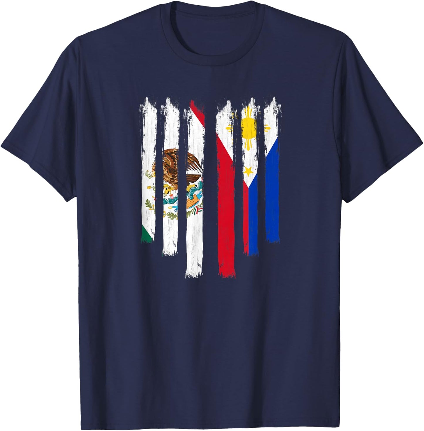 Philippines Mexico Filipino Proud Mexipino Mexican Flag T-Shirt - T-Shirt | Navy