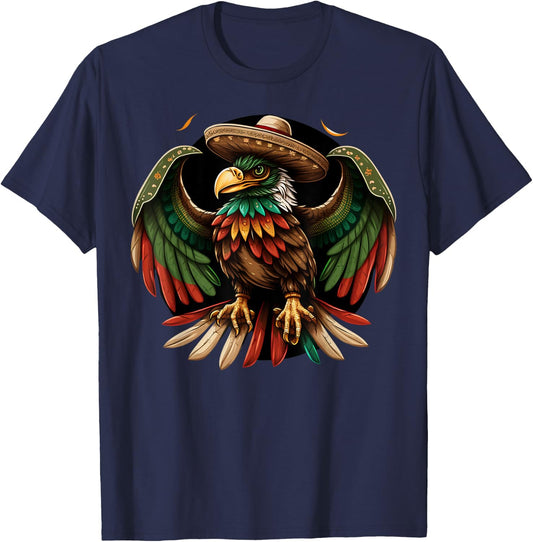 Mexico Cinco de Mayo Sombrero Mexican Eagle T-Shirt - T-Shirt | Navy