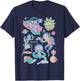 Rick and Morty Space Cruiser Pastel Alien Cartoon Fashion T-Shirt - T-Shirt | Navy