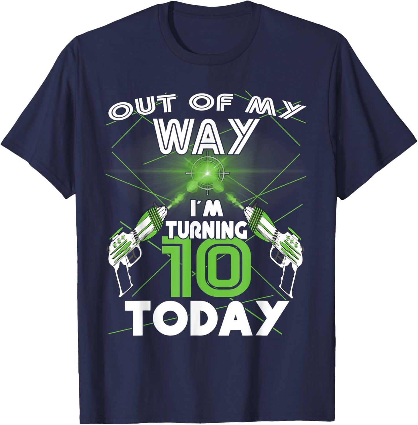Lasertag Birthday Party - laser tag 10 years birthday T-Shirt - T-Shirt | Navy