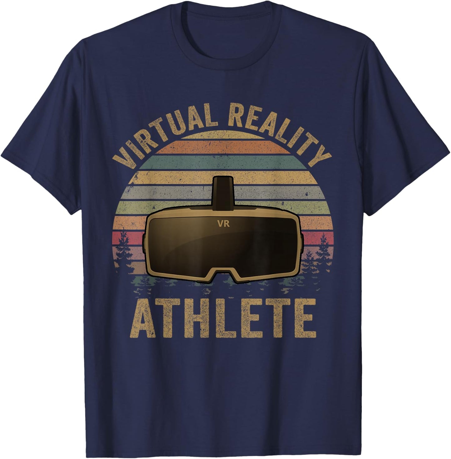 Virtual Reality ATHLETE for VR Gamers T-Shirt - T-Shirt | Navy