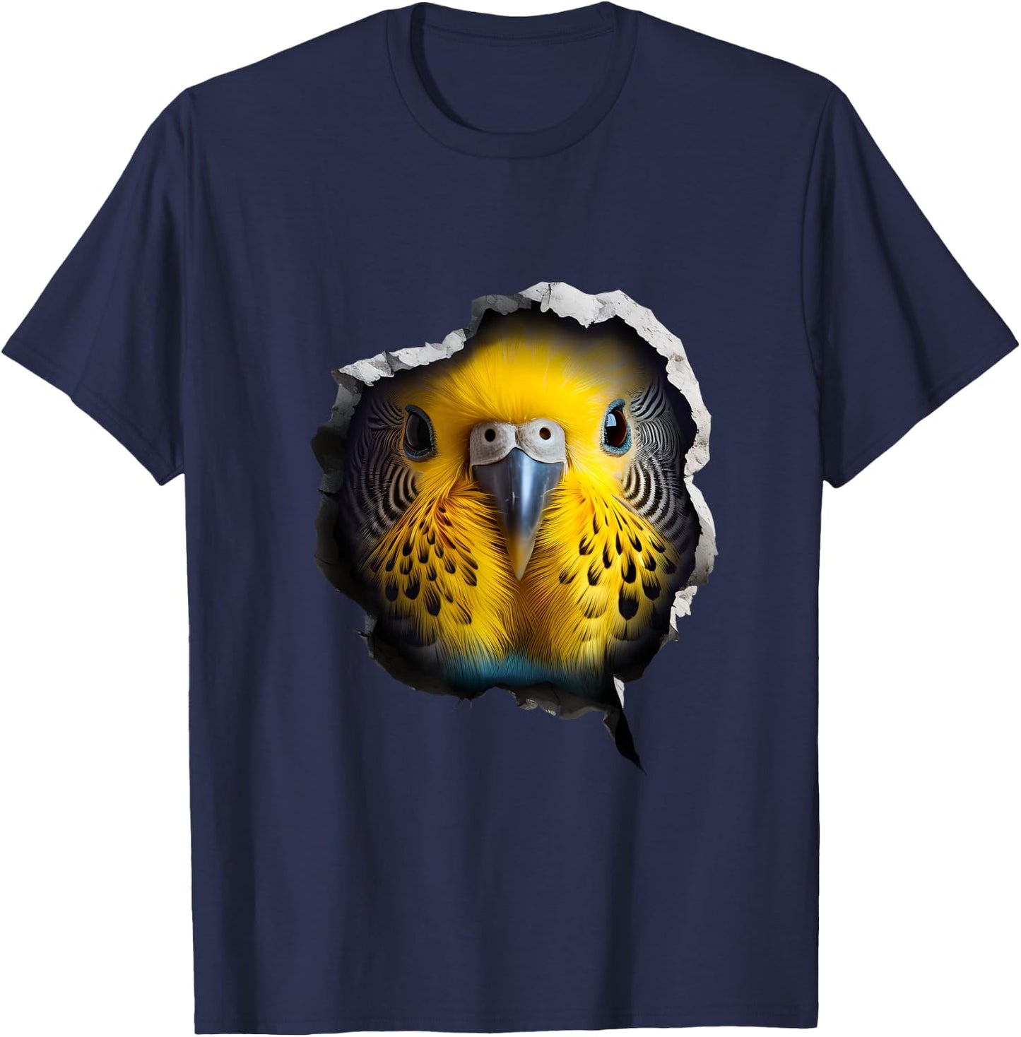 Budgie Face T-Shirt - T-Shirt | Navy