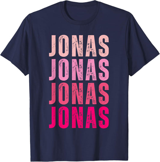 Personalized Name Jonas I Love Jonas T-Shirt - T-Shirt | Navy