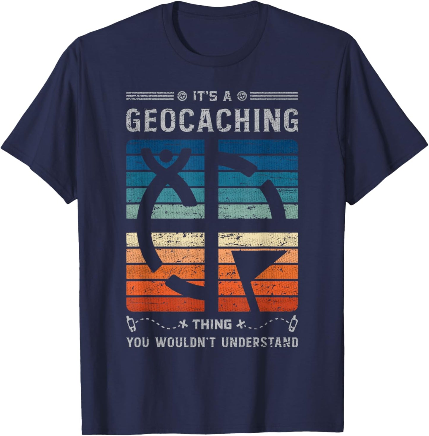 Geocacher Geocaching Supplies Kit Tools Trinkets Geocaching T-Shirt - T-Shirt | Navy