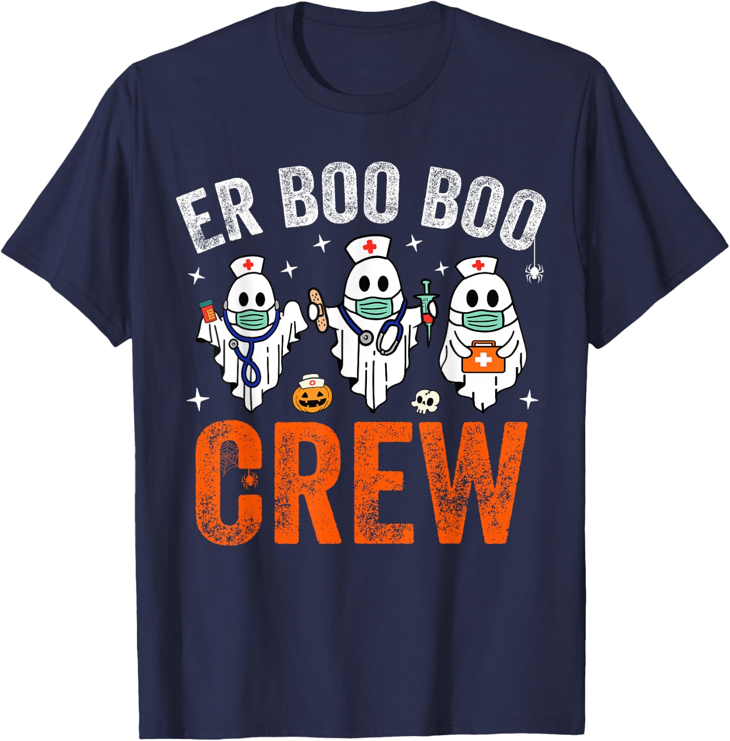 Emergency Room Nurse Crew Funny Halloween ER Nurse Costume T-Shirt - T-Shirt | Navy