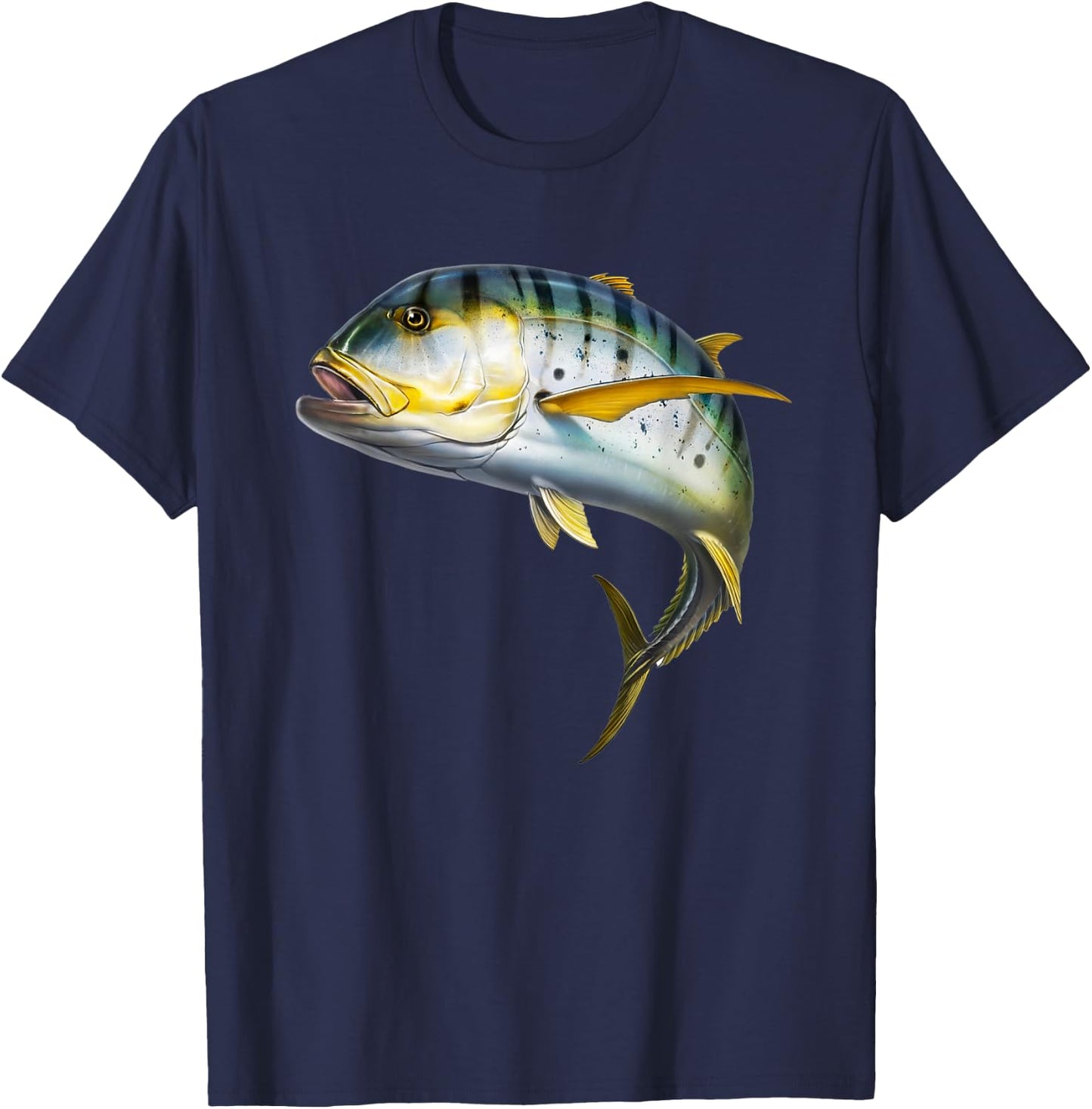 realistic Crevalle jack fish trevally for lovers Fishing T-Shirt - T-Shirt | Navy