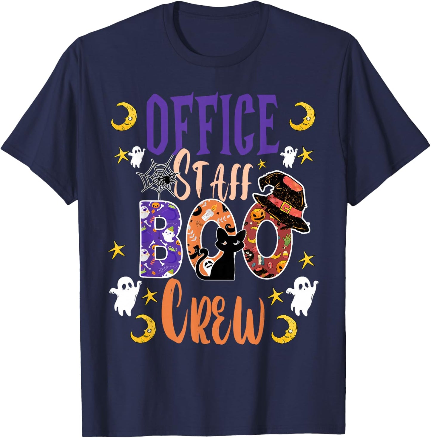 Office Staff Boo Crew matching fun Halloween costume T-Shirt - T-Shirt | Navy