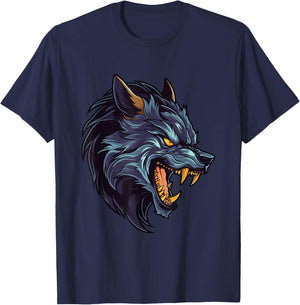 Werewolf Design Scary Halloween T-Shirt - T-Shirt | Navy