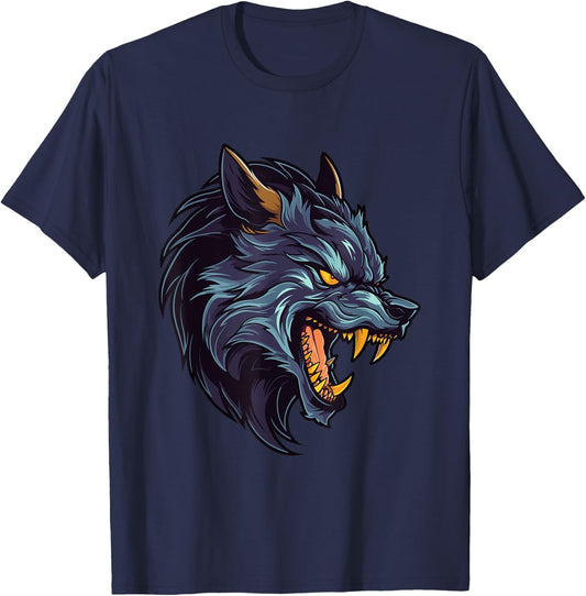 Werewolf Design Scary Halloween T-Shirt - T-Shirt | Navy