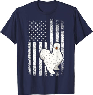 Silkie Chicken Pet Farmer Poulet Chinese Silk Chicken Farm T-Shirt - T-Shirt | Navy