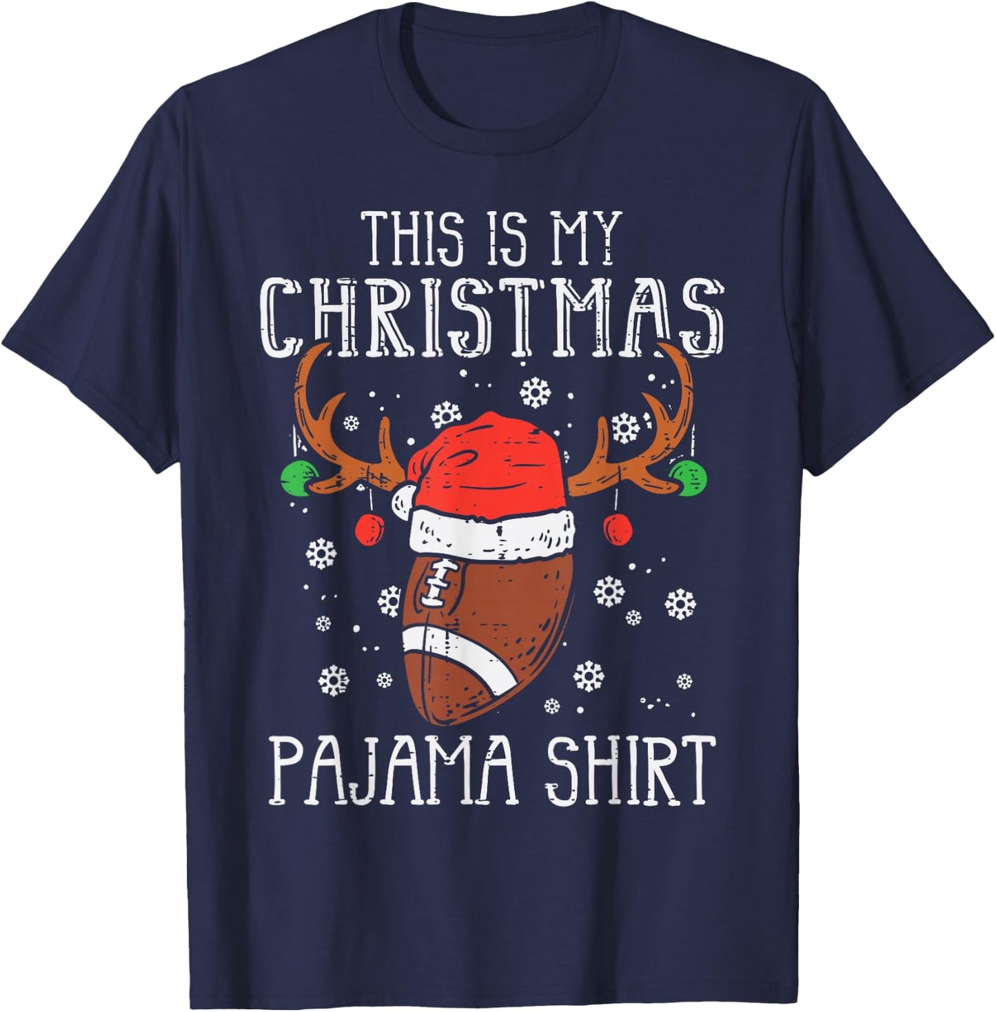 This Is My Christmas Shirt Football Xmas Sports Boy Men Kids T-Shirt - T-Shirt | Navy