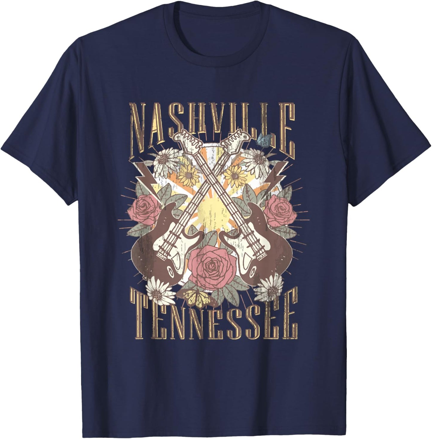 Nashville Country Music City Girls Trip Retro Nash Bash Bach T-Shirt - T-Shirt | Navy