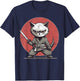 Kitten Ninja Cat Themed , Women's, Black, Small, Short Sleeve, , Modern, Cat Theme, All Seasons, 1 Count T-Shirt - T-Shirt | Navy