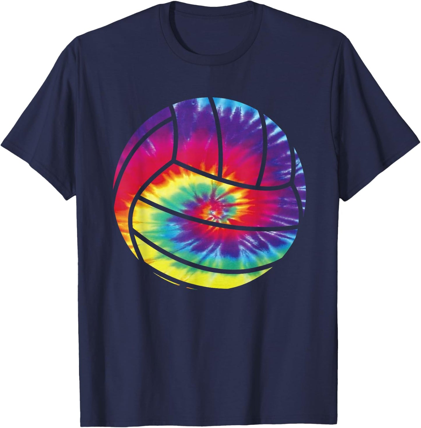 Volleyball Tie Dye Rainbow Kids Boys Teenage Men Girls Gift T-Shirt - T-Shirt | Navy