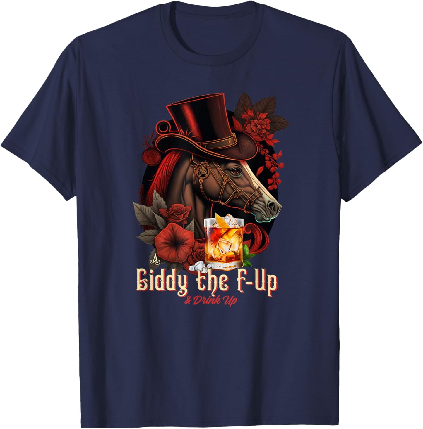 Giddy the F Up and Drink Up, Derby Day Party T-Shirt - T-Shirt | Navy