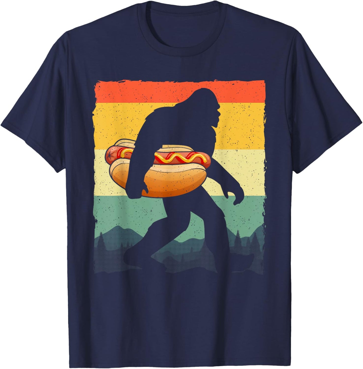 Funny Hot Dog Art Women Bigfoot Hotdog Lovers T-Shirt - T-Shirt | Navy