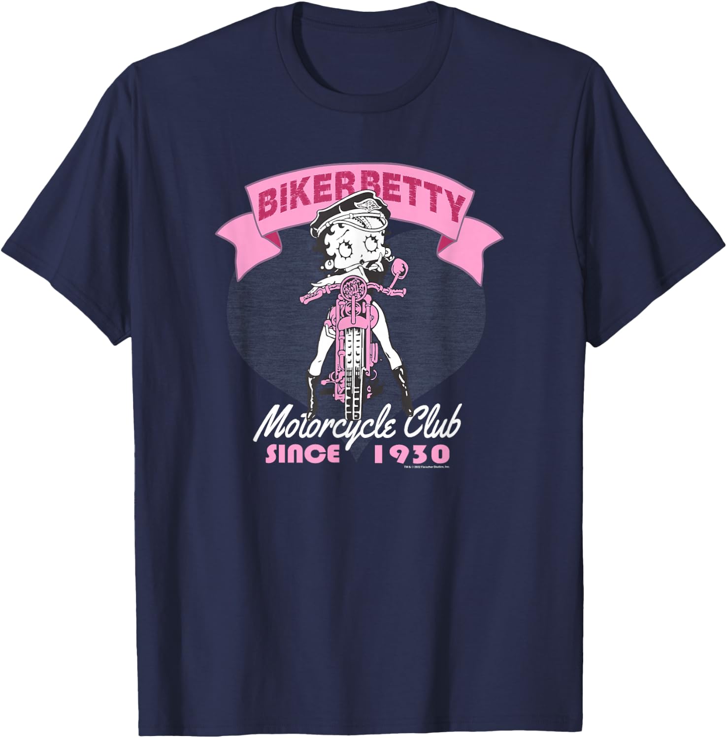 Betty Boop Biker Betty Motorcycling Club T-Shirt - T-Shirt | Navy