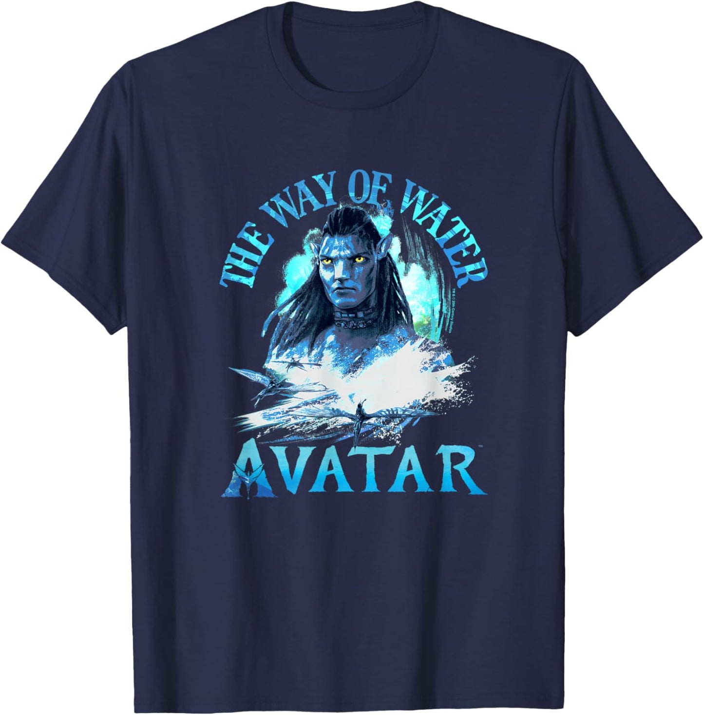 Avatar: The Way of Water Jake Sully Epic Paint Portrait T-Shirt - T-Shirt | Navy