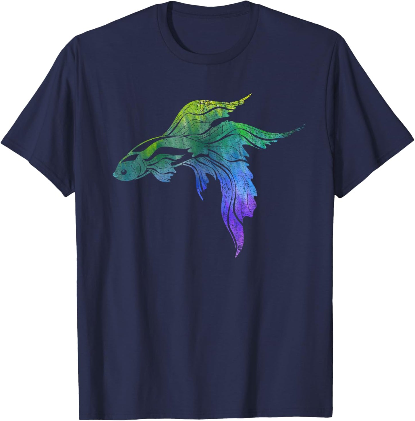 Aquarium Owner Siamese Fighting Fish Colorful Betta Fish T-Shirt - T-Shirt | Navy
