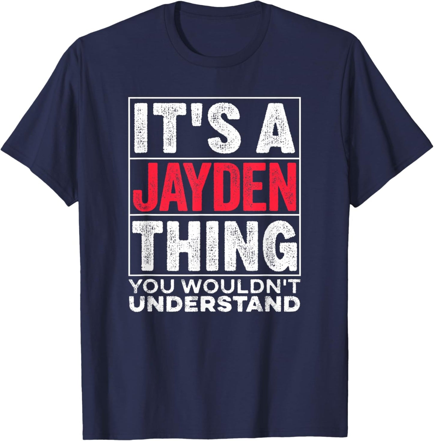 Surname for Jayden T-Shirt - T-Shirt | Navy