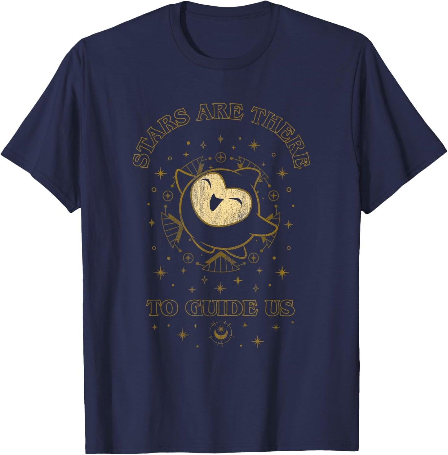 Disney Wish Stars are There to Guide Us Gold Line Art Logo T-Shirt - T-Shirt | Navy