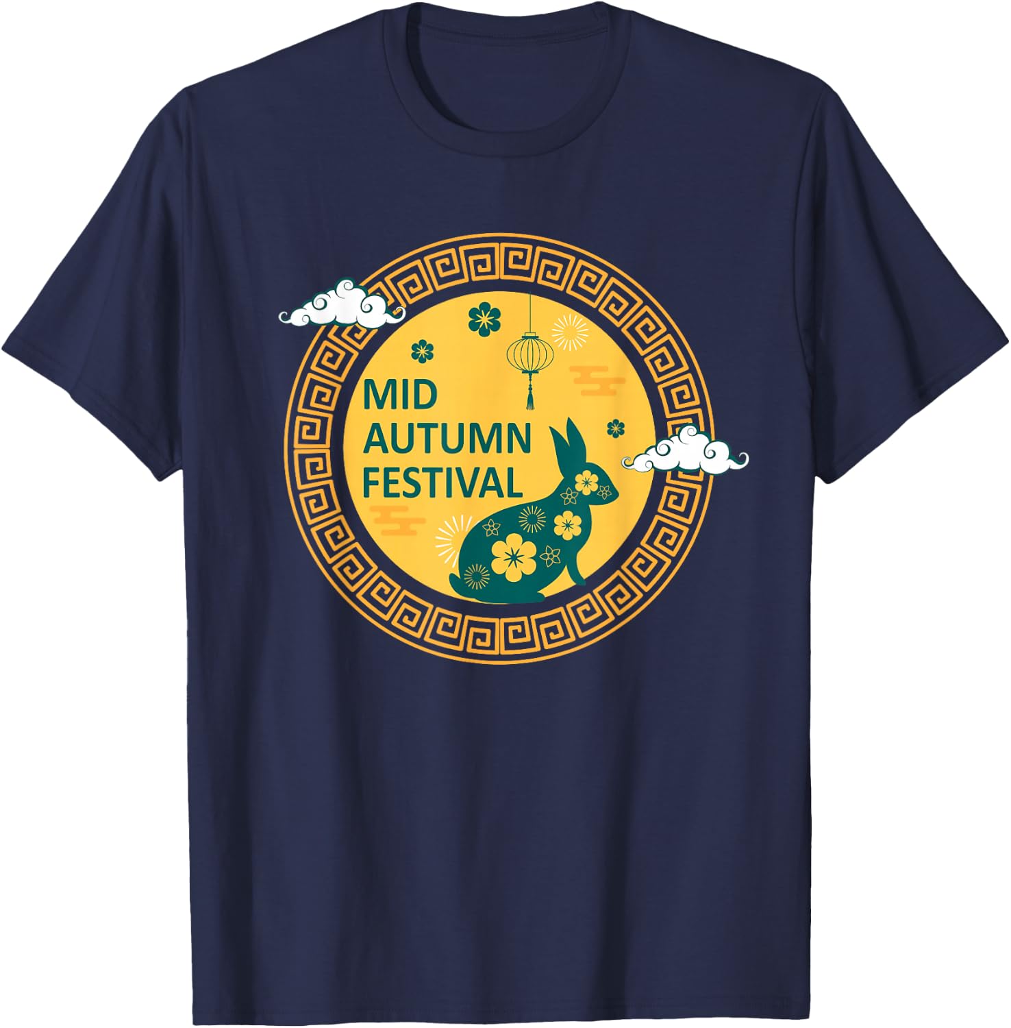 Funny Rabbits Mooncake Chinese New Year Mid Autumn Festival T-Shirt - T-Shirt | Navy