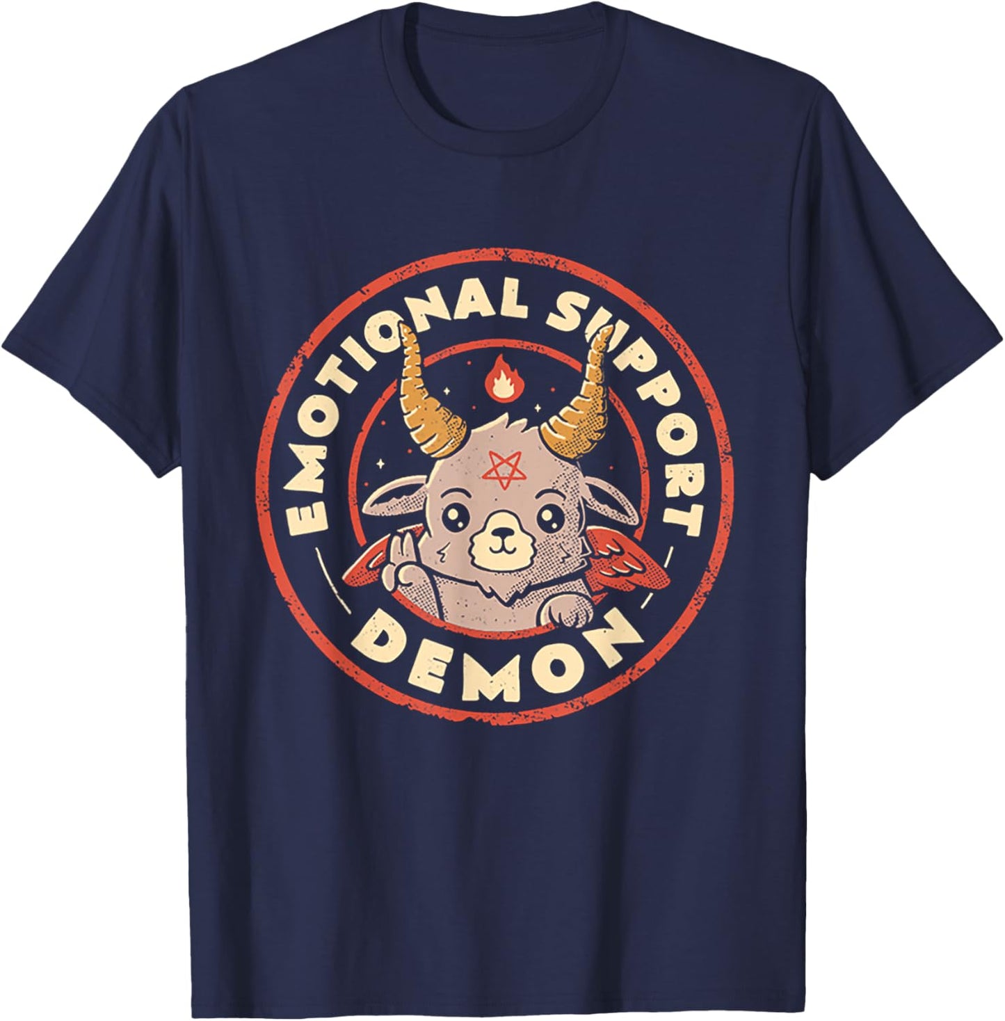 Emotional Support Demon T-Shirt - T-Shirt | Navy