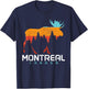 Montreal Quebec Canada Vintage Pride Souvenir Moose Nature T-Shirt - T-Shirt | Navy