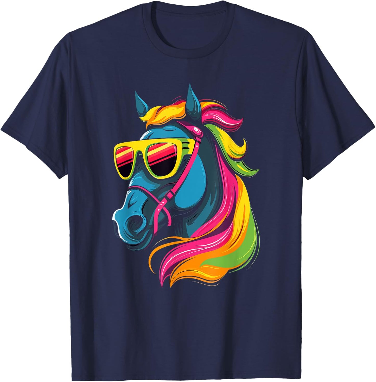 Funny Horse Racing Cool Sunglasses KY Derby Jockey Costume T-Shirt - T-Shirt | Navy