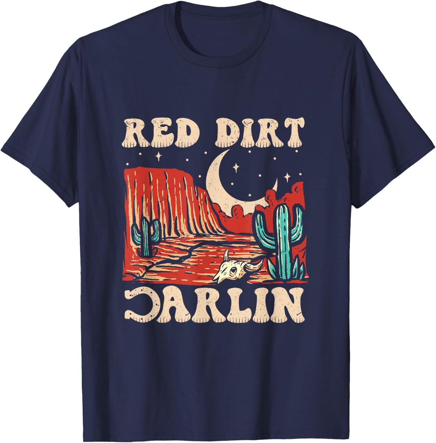 Red Dirt Country Music Western Theme T-Shirt - T-Shirt | Navy