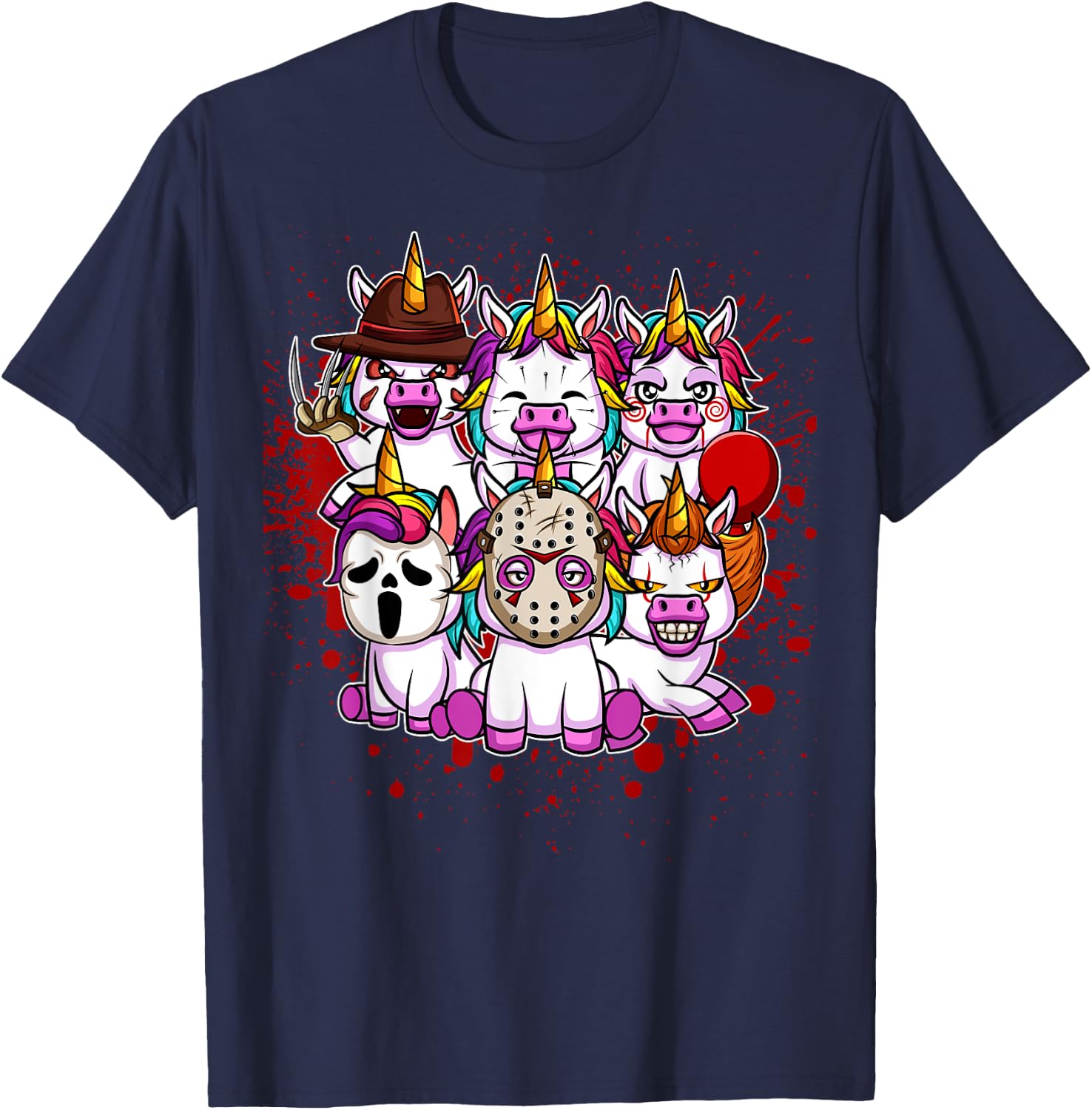 My Little Horror Crew - Halloween Unicorns T-Shirt - T-Shirt | Navy