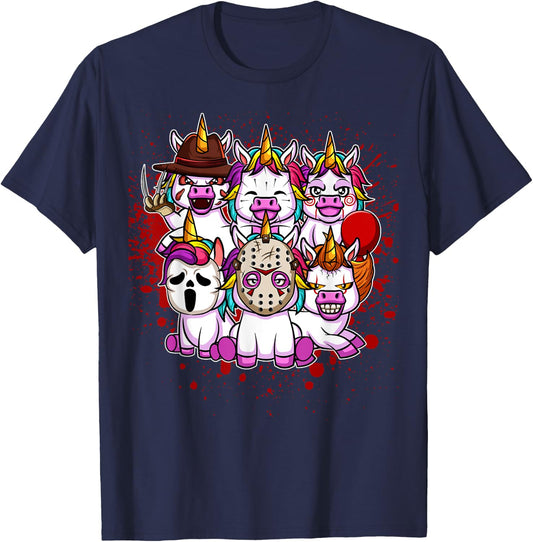 My Little Horror Crew - Halloween Unicorns T-Shirt - T-Shirt | Navy
