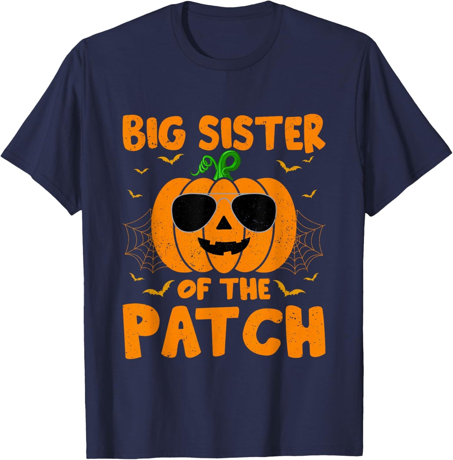 Pumpkin Big Sister Of The Patch Group Costume Halloween T-Shirt - T-Shirt | Navy
