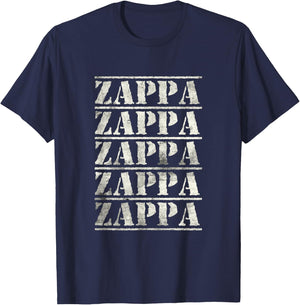 Love Heart Zappa Grunge Retro Vintage Style Black Zappa T-Shirt - T-Shirt | Navy