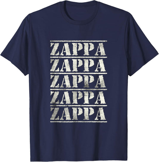 Love Heart Zappa Grunge Retro Vintage Style Black Zappa T-Shirt - T-Shirt | Navy