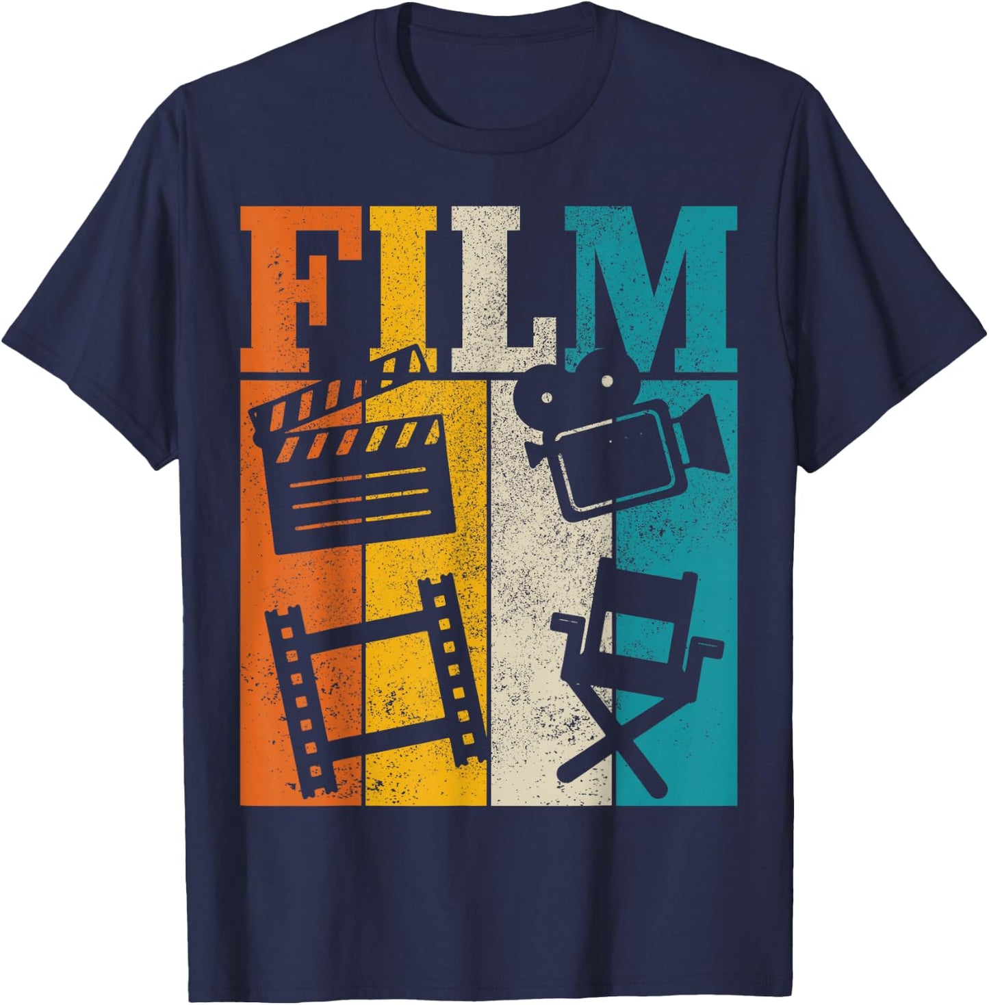Filmmaker Movie Director Cameraman Vintage Film T-Shirt - T-Shirt | Navy