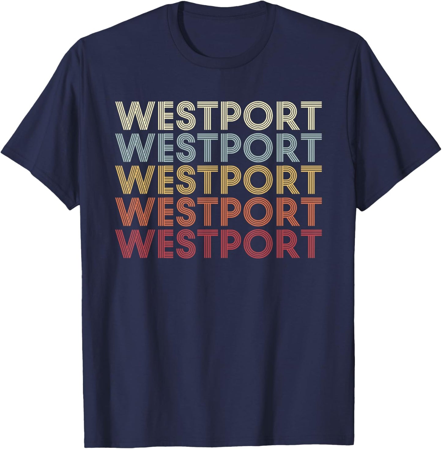Westport Connecticut Westport CT Retro Vintage Text T-Shirt - T-Shirt | Navy