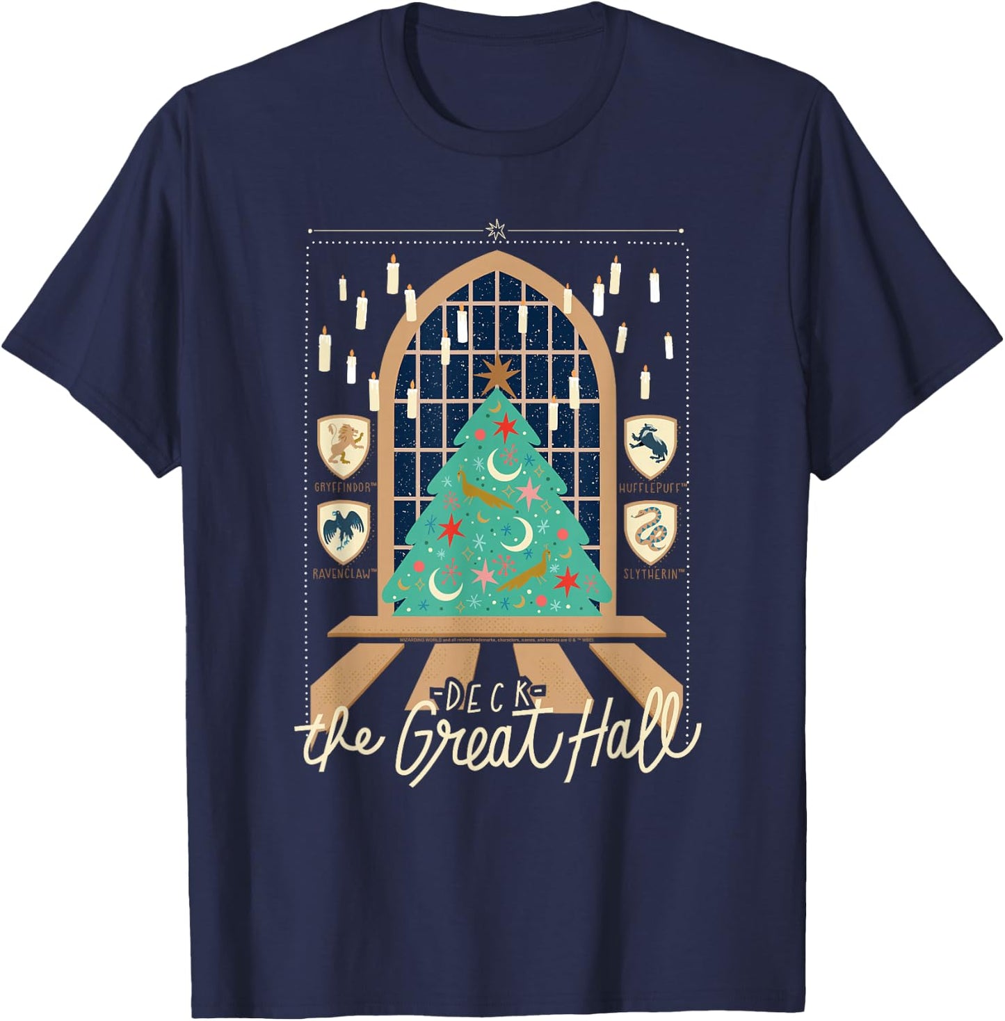 Harry Potter deck The Great Hall for Christmas T-Shirt - T-Shirt | Navy