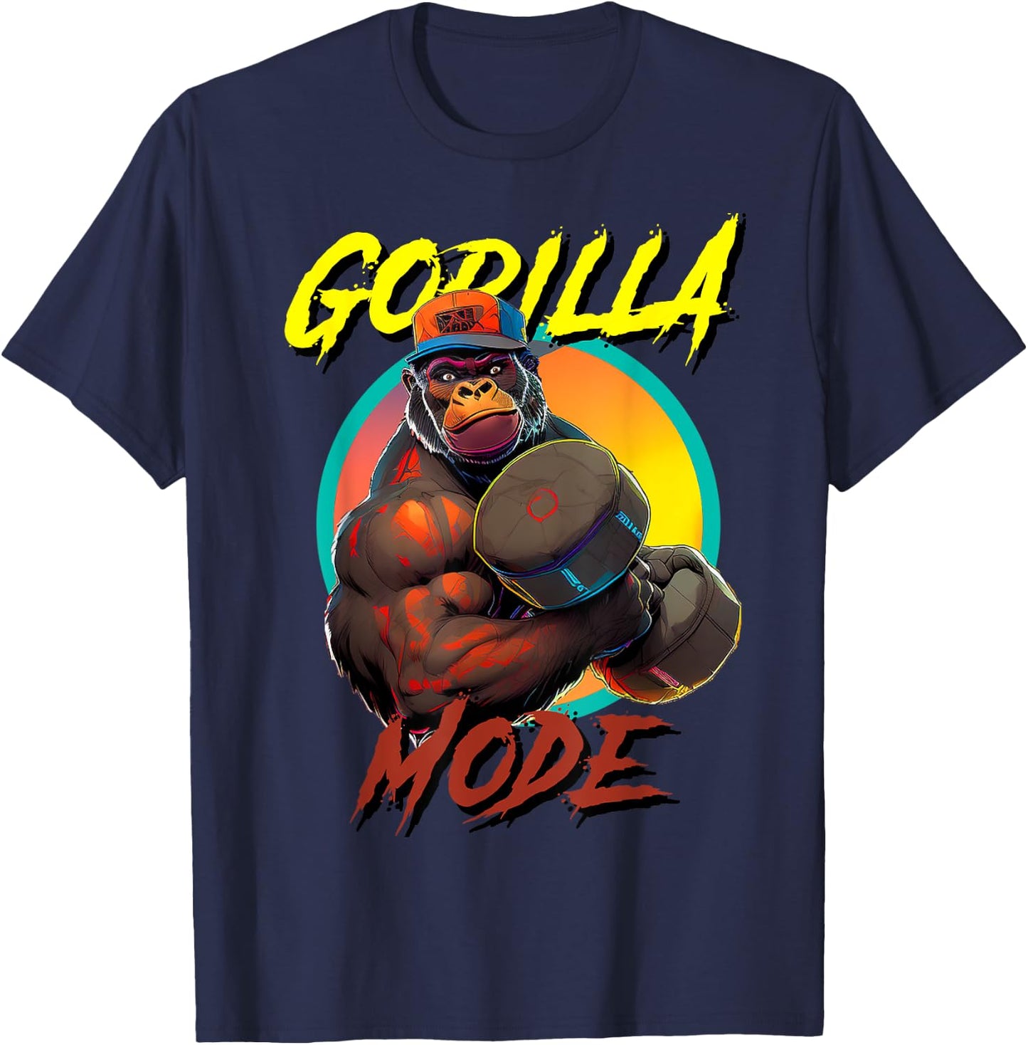 Bodybuilding Gorilla Mode workout T-Shirt - T-Shirt | Navy
