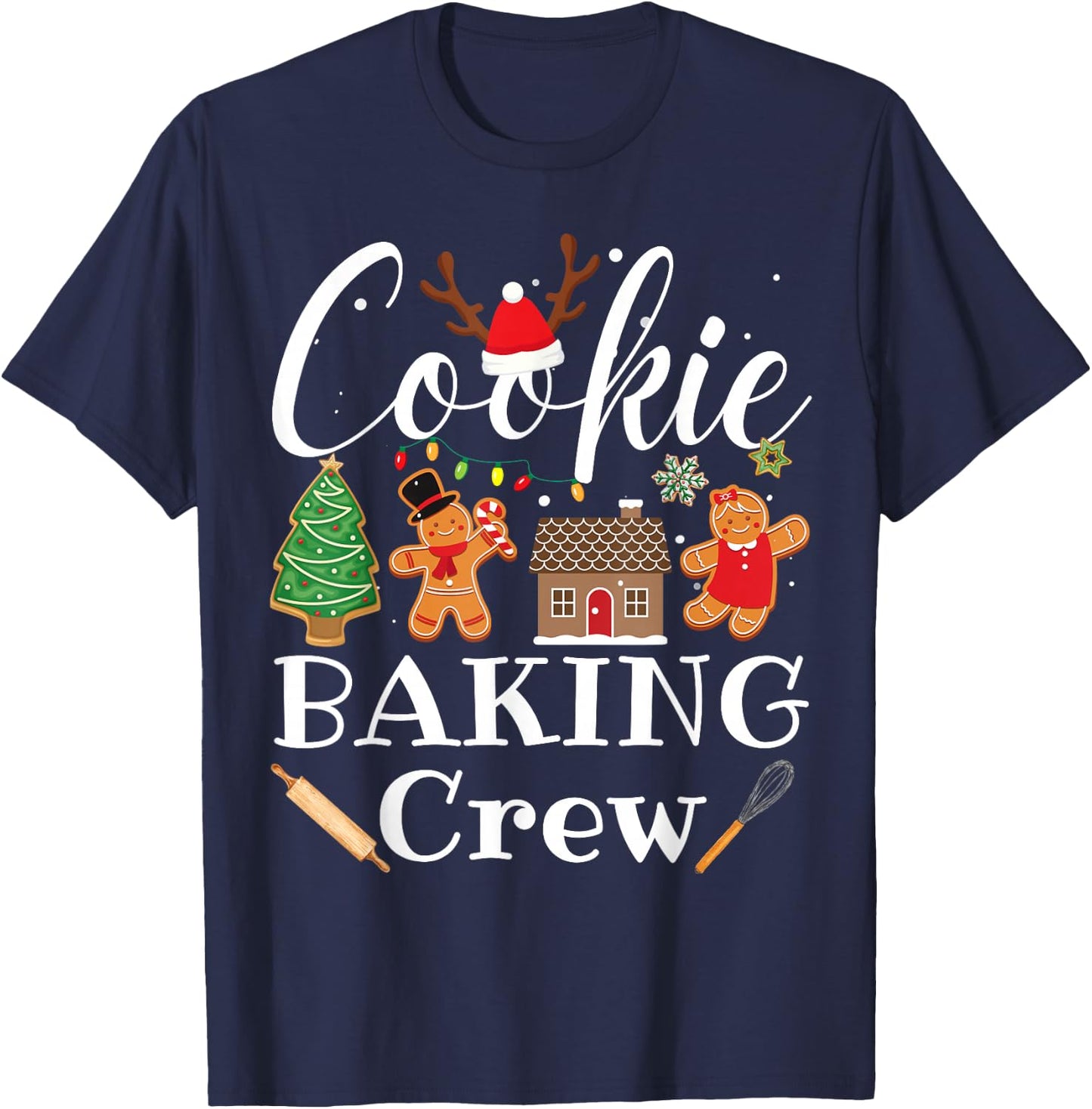 Christmas Cookie Baking Crew Family Baking Team Funny Cookie T-Shirt - T-Shirt | Navy