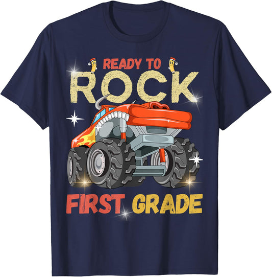 Ready to Rock First Grade First Day of First Grade for Kids T-Shirt - T-Shirt | Navy