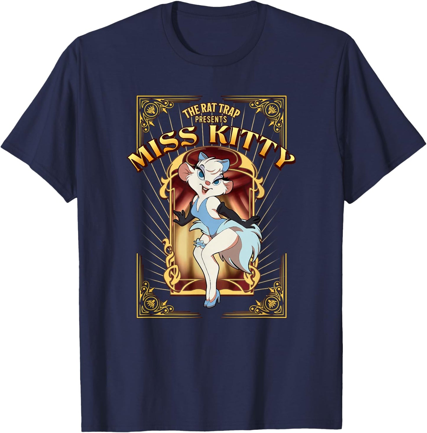 Disney The Great Mouse Detective Miss Kitty Classic Poster T-Shirt - T-Shirt | Navy