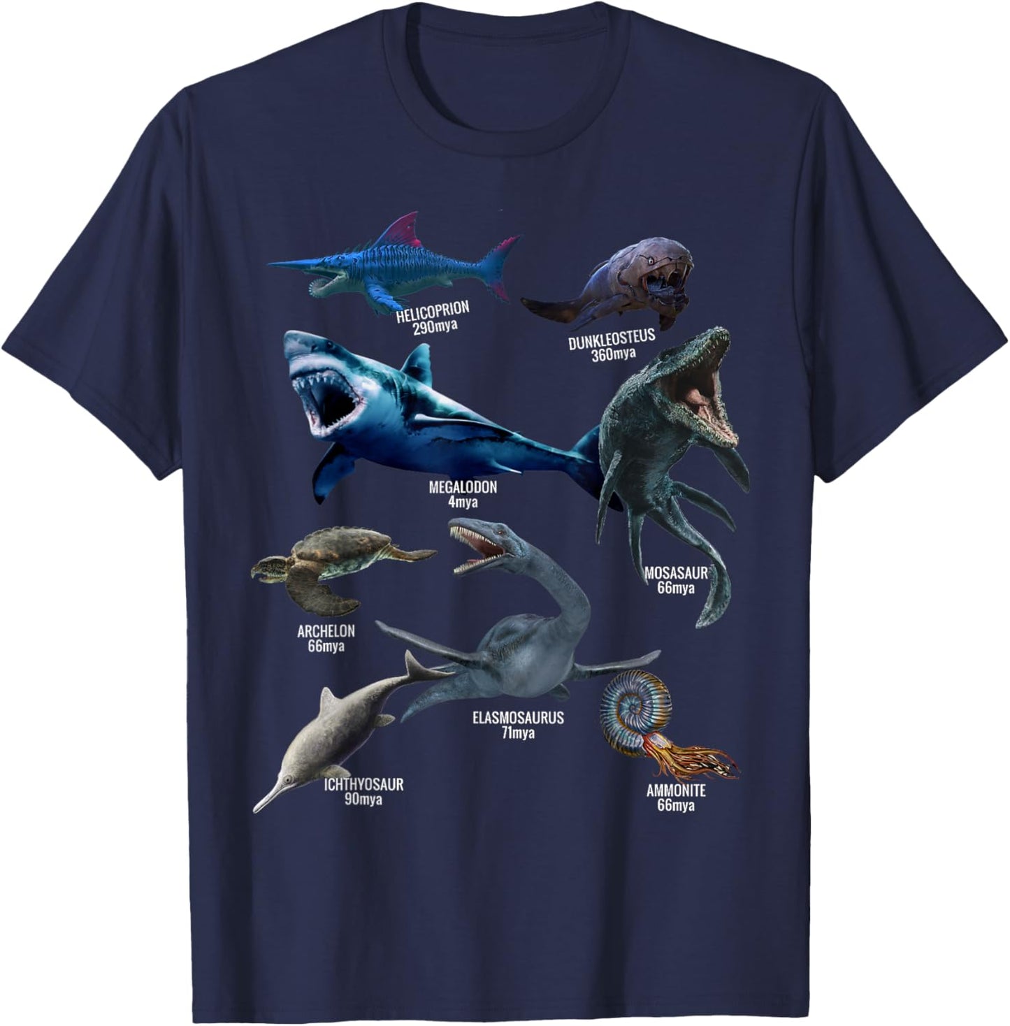 Megalodon Paleontologist Prehistoric Shark Lovers Monster T-Shirt - T-Shirt | Navy