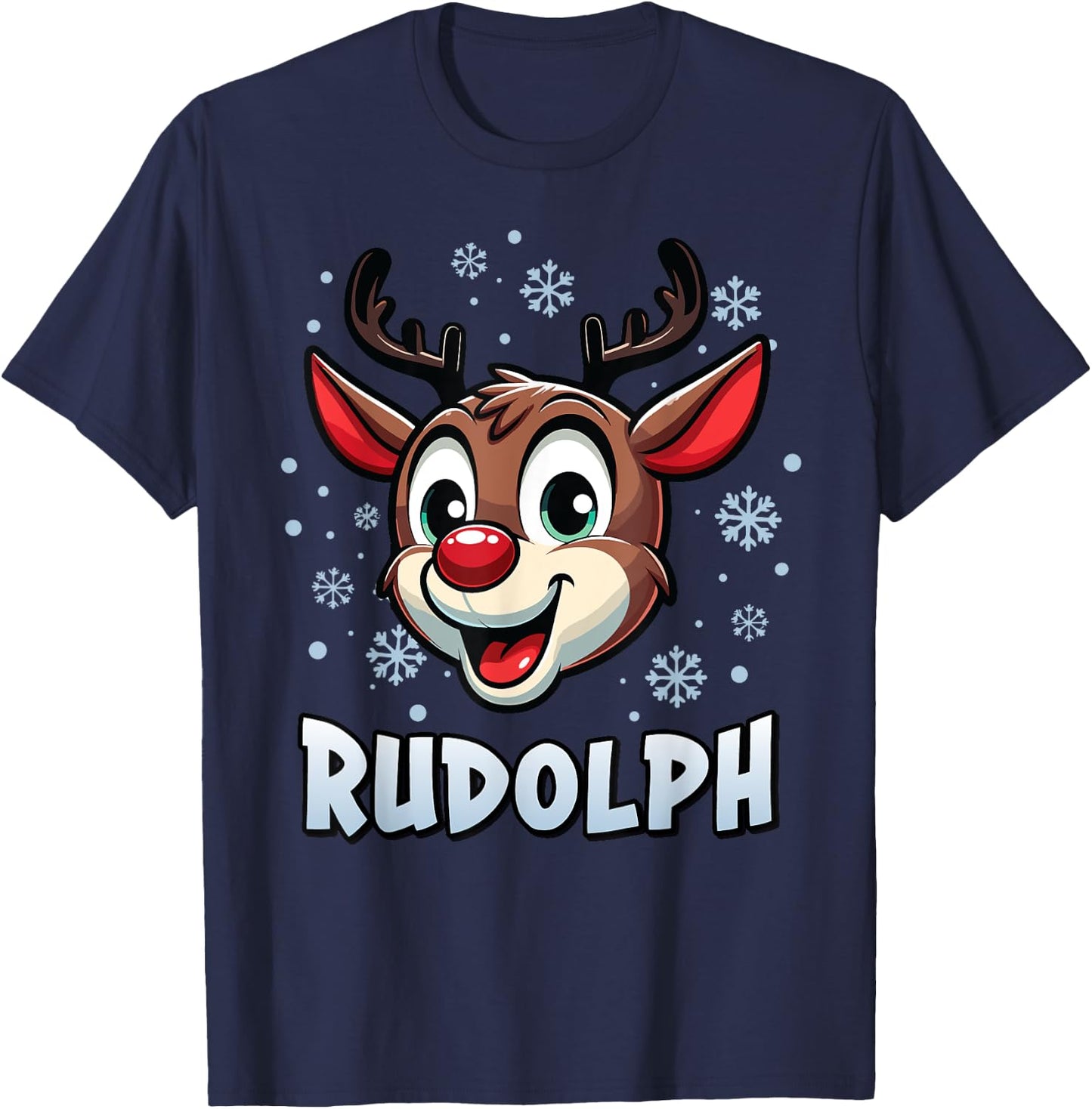 Santa’s Reindeer Rudolph Xmas Group Costume T-Shirt - T-Shirt | Navy