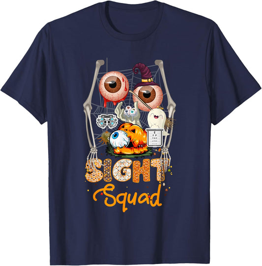 Optometrist Halloween Sight Squad Witch Pumpkin Optician T-Shirt - T-Shirt | Navy