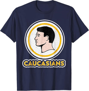 Caucasians Funny Vintage Caucasians Pride T-Shirt - T-Shirt | Navy