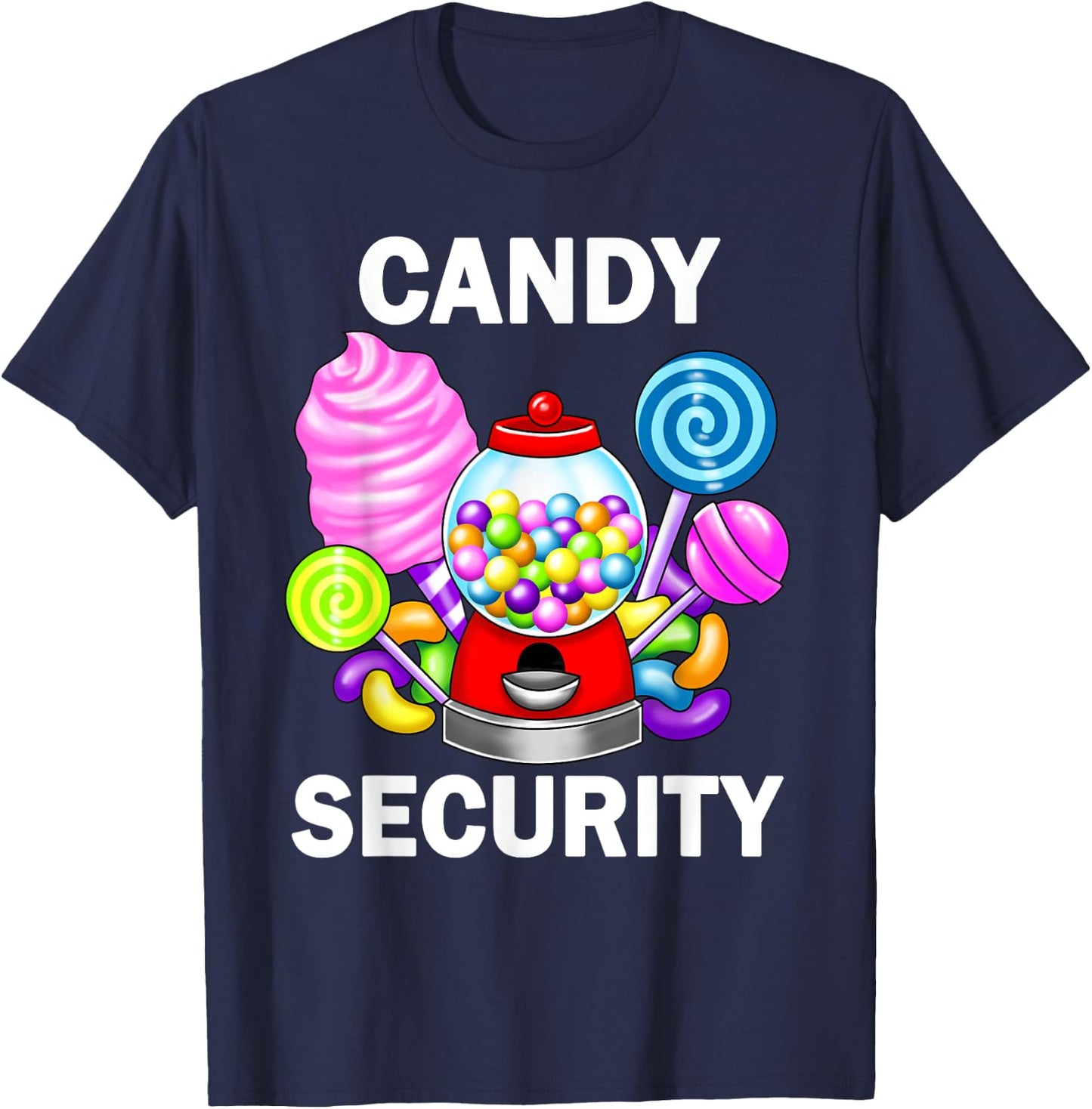 Candy Security Gumball Machine Lollipop Sweets Lover T-Shirt - T-Shirt | Navy