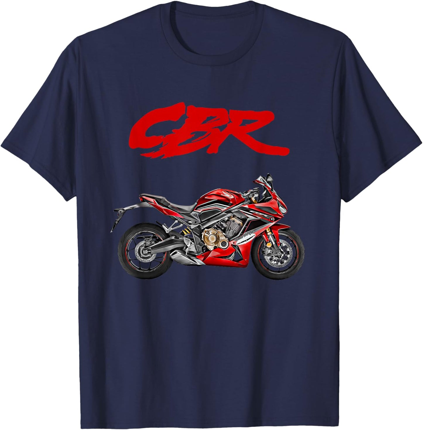 CBR Motorcycle, Motorcycle, Road Racing, Biker, Sports Bike, CBR T-Shirt - T-Shirt | Navy