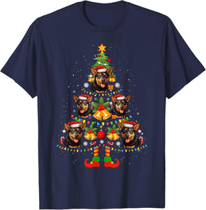 Lancashire Heeler Christmas Tree Gifts Funny Xmas Dog Lover Men Women T-Shirt - T-Shirt | Navy