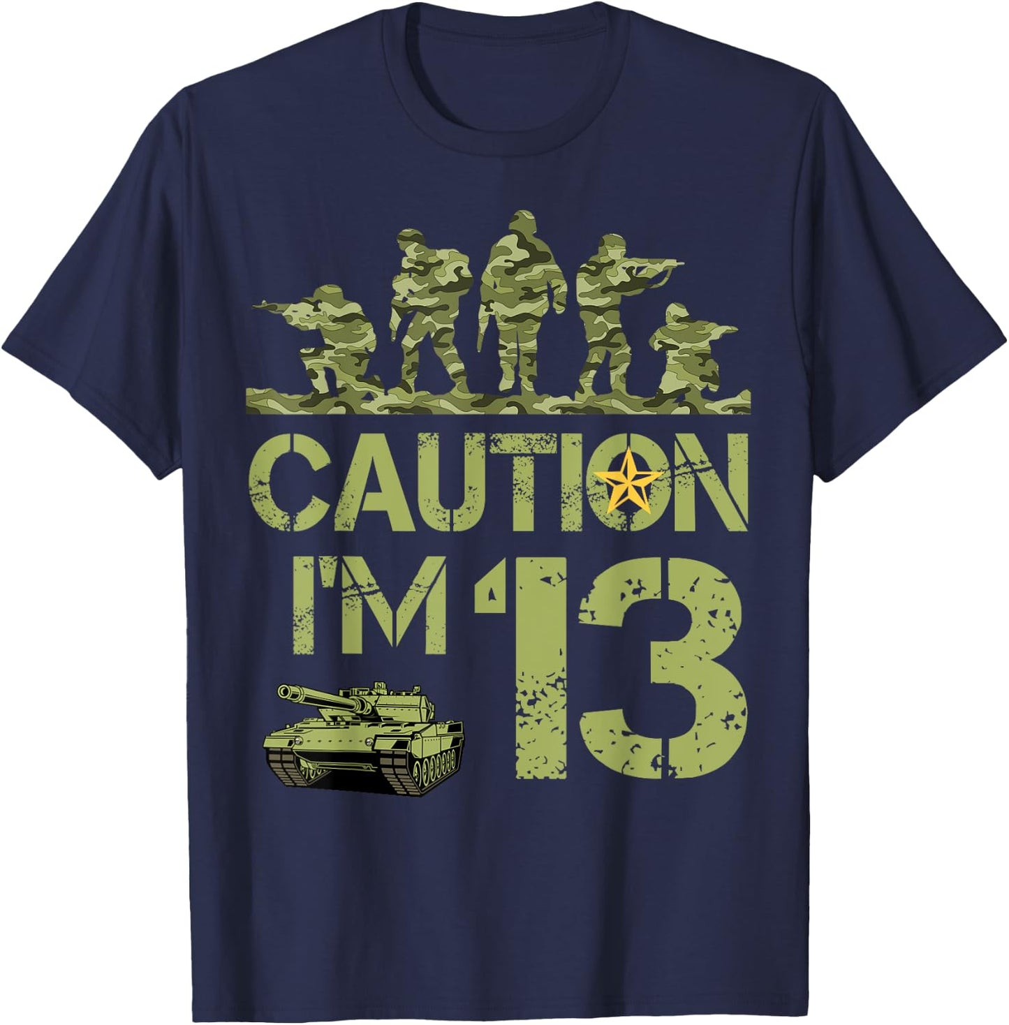 13th Birthday Military I'm 13 Year Old Soldier Camo Birthday T-Shirt - T-Shirt | Navy